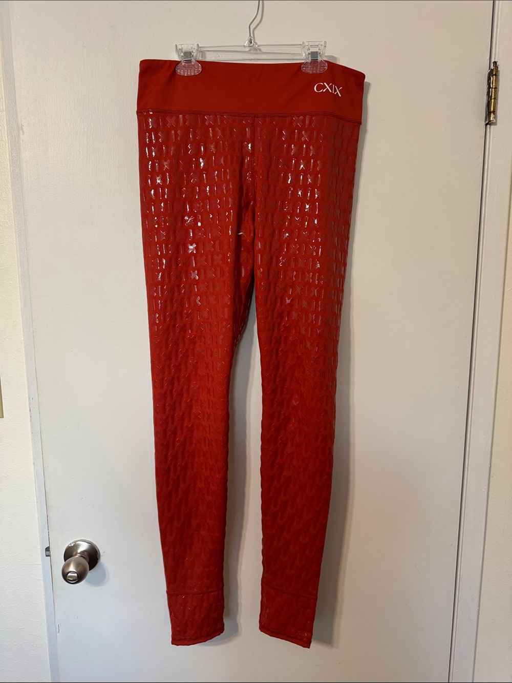 Red Gecko Grip Pole Leggings